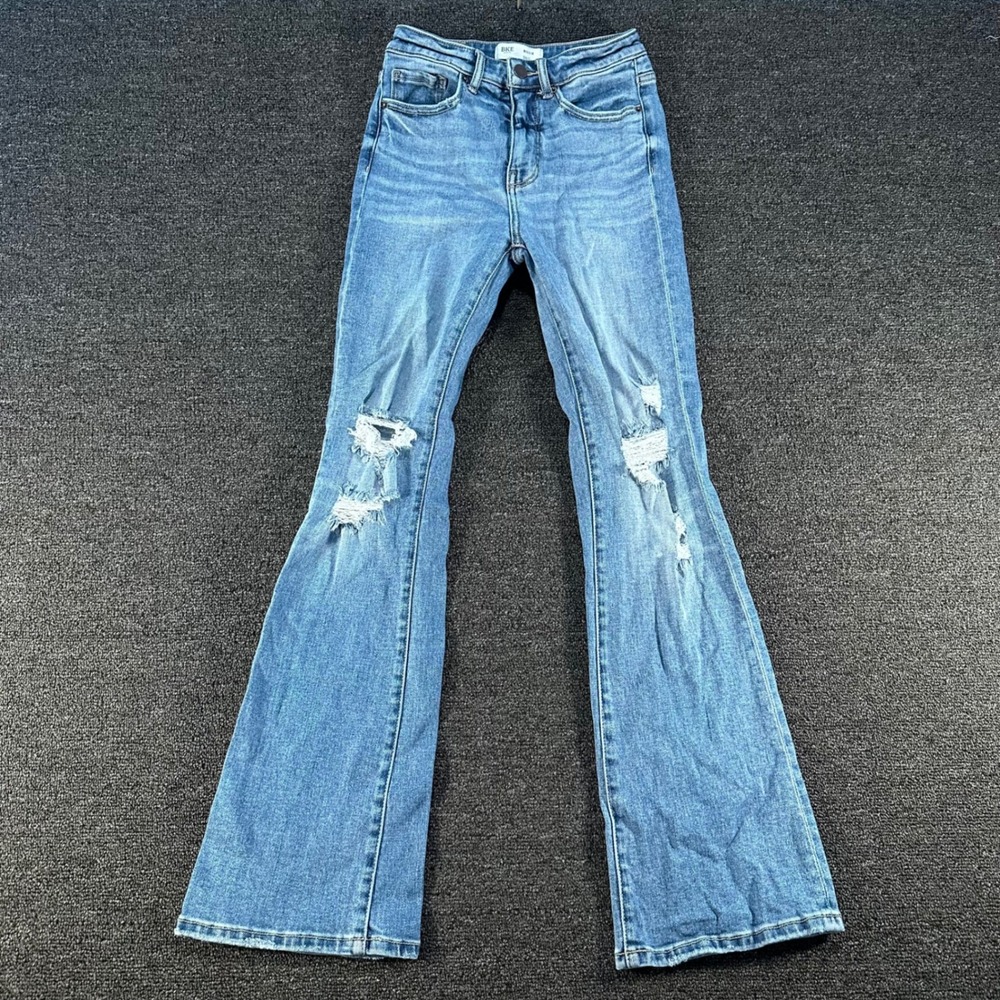 BKE Billie Bootcut Jeans Womens 26 Blue Good Distressed High Rise Slim Fit